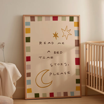 Bed Time Story | Nursery Print | UNFRAMED
