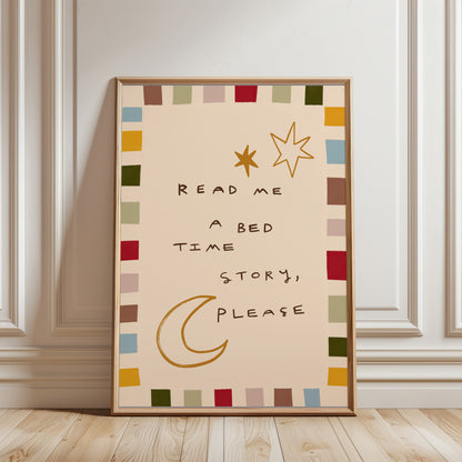 Bed Time Story | Nursery Print | UNFRAMED