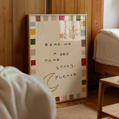 Bed Time Story | Nursery Print | UNFRAMED