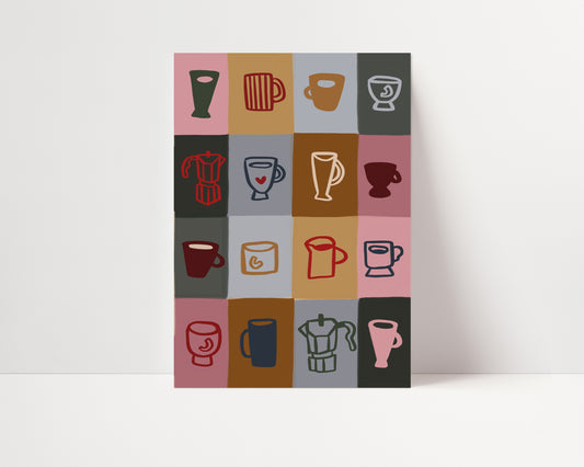 Coffee Patchwork | Coffee Print | UNFRAMED