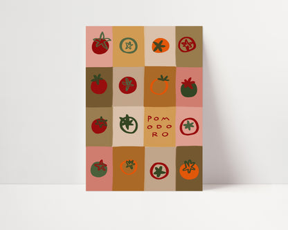 Pomodoro Patchwork | Tomatoes Print | UNFRAMED