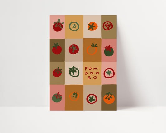 Pomodoro Patchwork | Tomatoes Print | UNFRAMED