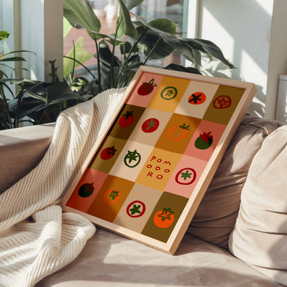Pomodoro Patchwork | Tomatoes Print | UNFRAMED
