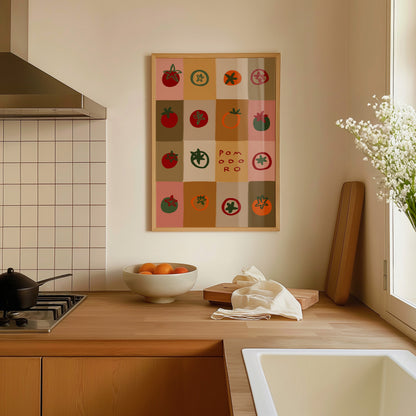 Pomodoro Patchwork | Tomatoes Print | UNFRAMED