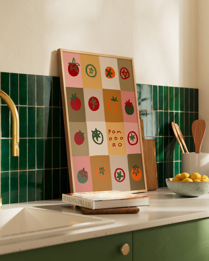 Pomodoro Patchwork | Tomatoes Print | UNFRAMED