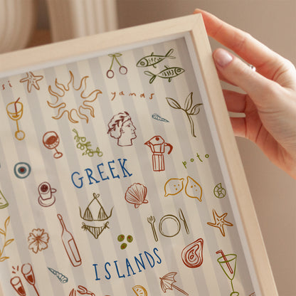 Greek Islands| Seaside Print | UNFRAMED