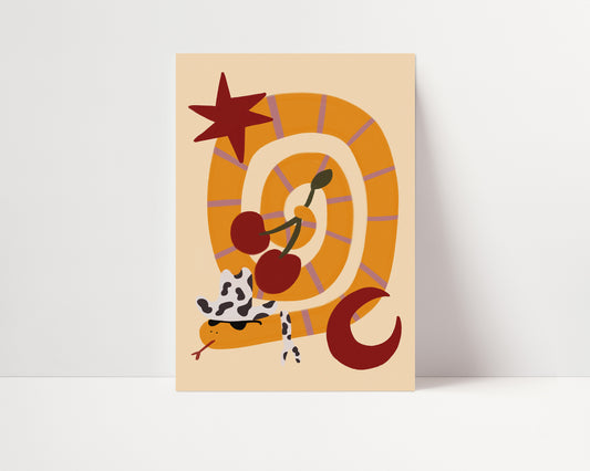 Wild West Snake | Cowboy Snake Print | UNFRAMED