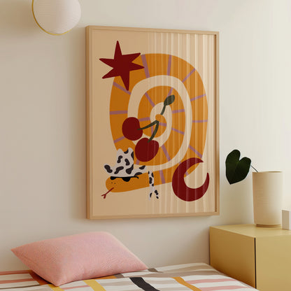 Wild West Snake | Cowboy Snake Print | UNFRAMED