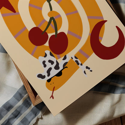 Wild West Snake | Cowboy Snake Print | UNFRAMED