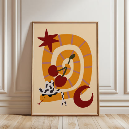Wild West Snake | Cowboy Snake Print | UNFRAMED