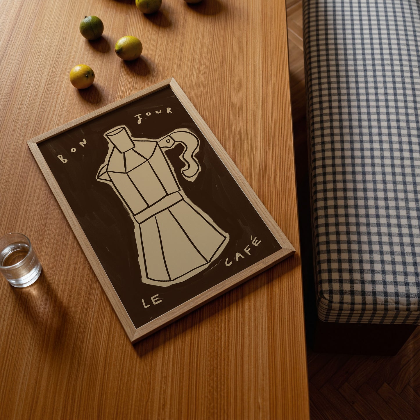 Bonjour Le Café | Hand Drawn Coffee Print | UNFRAMED