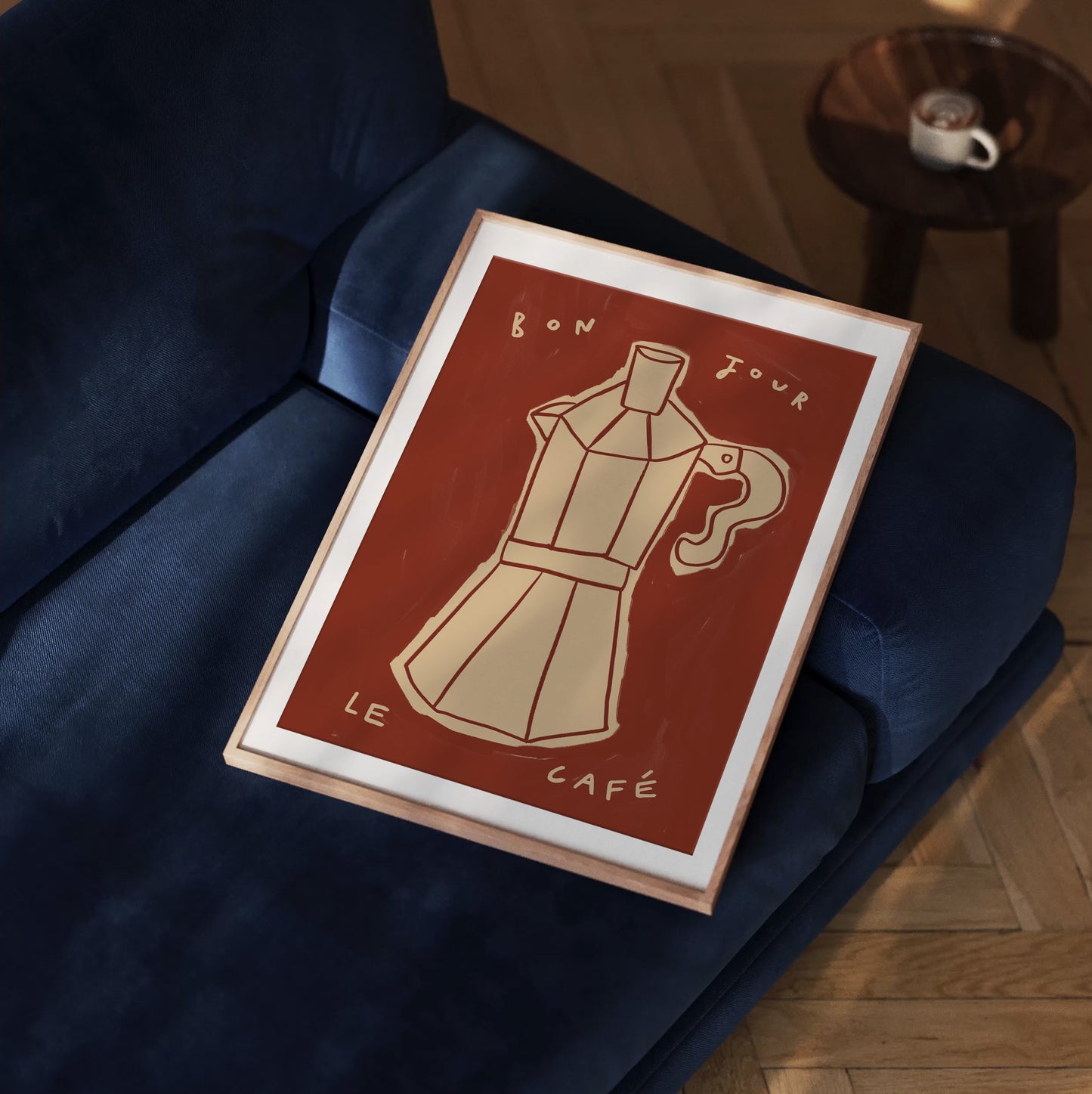 Bonjour Le Café | Hand Drawn Coffee Print | UNFRAMED