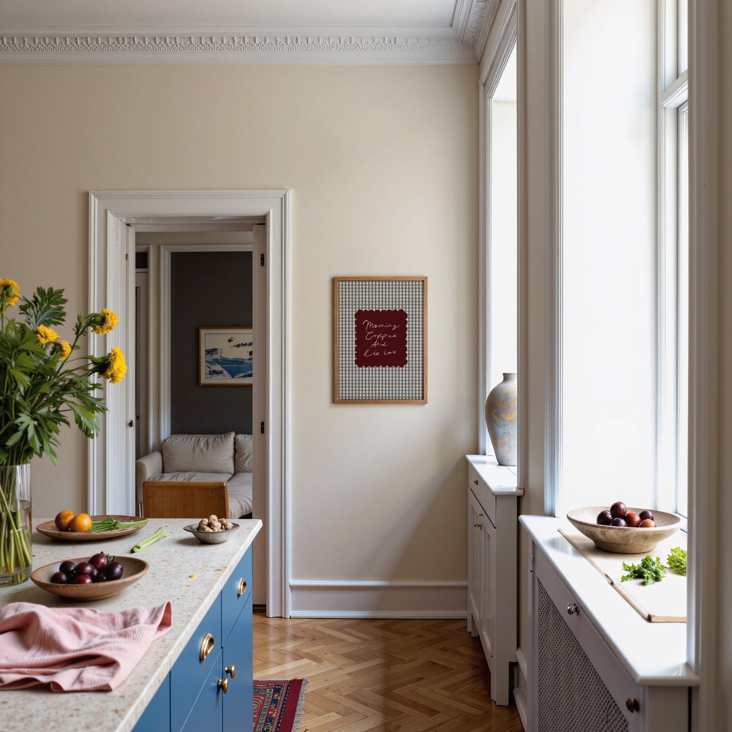 Morning Coffee And Lie Ins | Kitchen Print | UNFRAMED