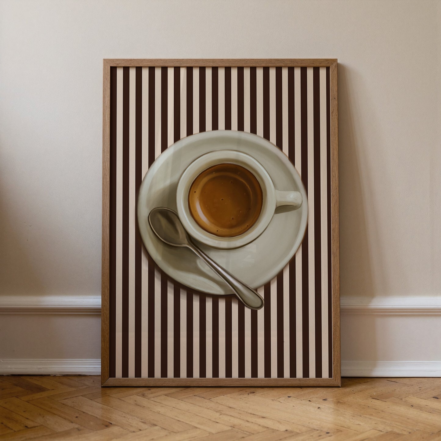 Espresso Mug | Striped Coffee Print | UNFRAMED