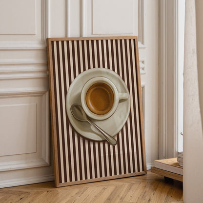 Espresso Mug | Striped Coffee Print | UNFRAMED