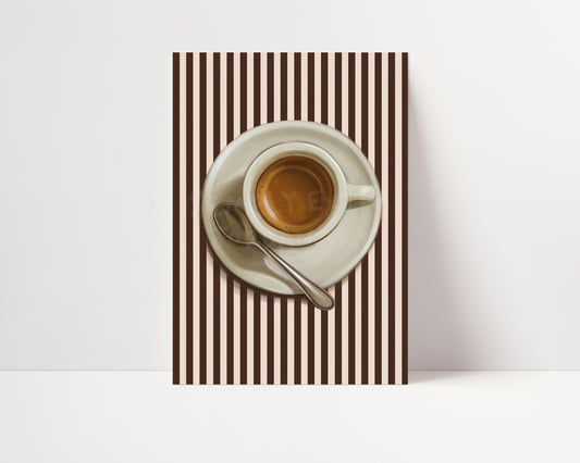 Espresso Mug | Striped Coffee Print | UNFRAMED