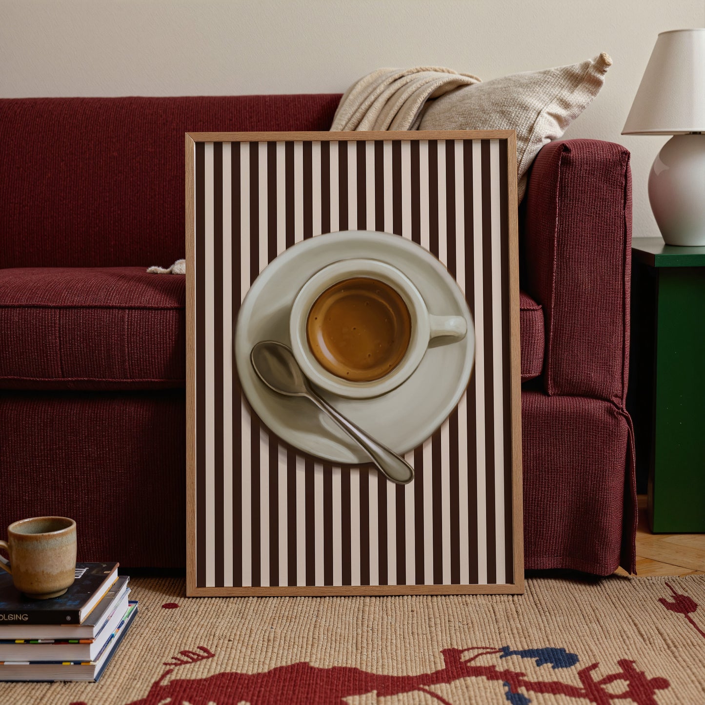Espresso Mug | Striped Coffee Print | UNFRAMED