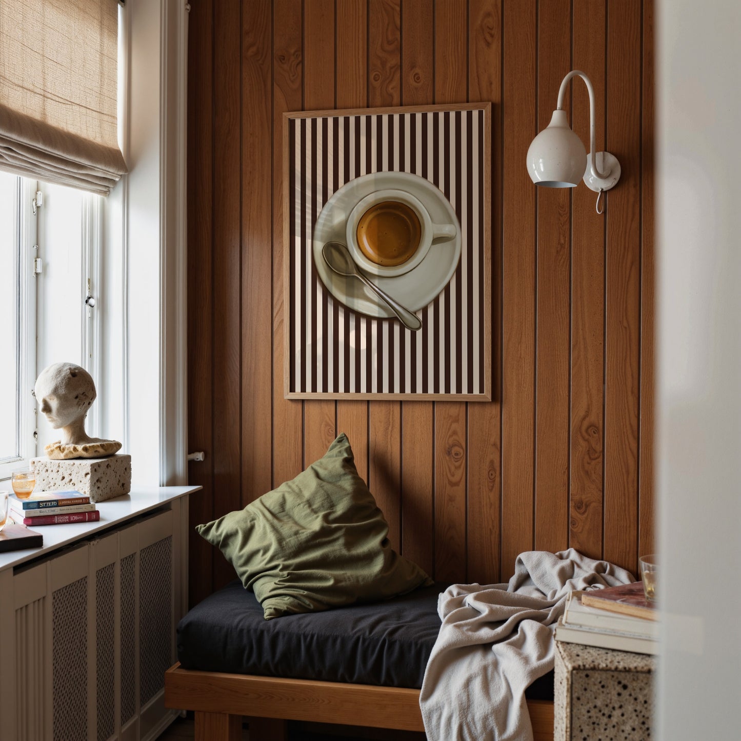 Espresso Mug | Striped Coffee Print | UNFRAMED