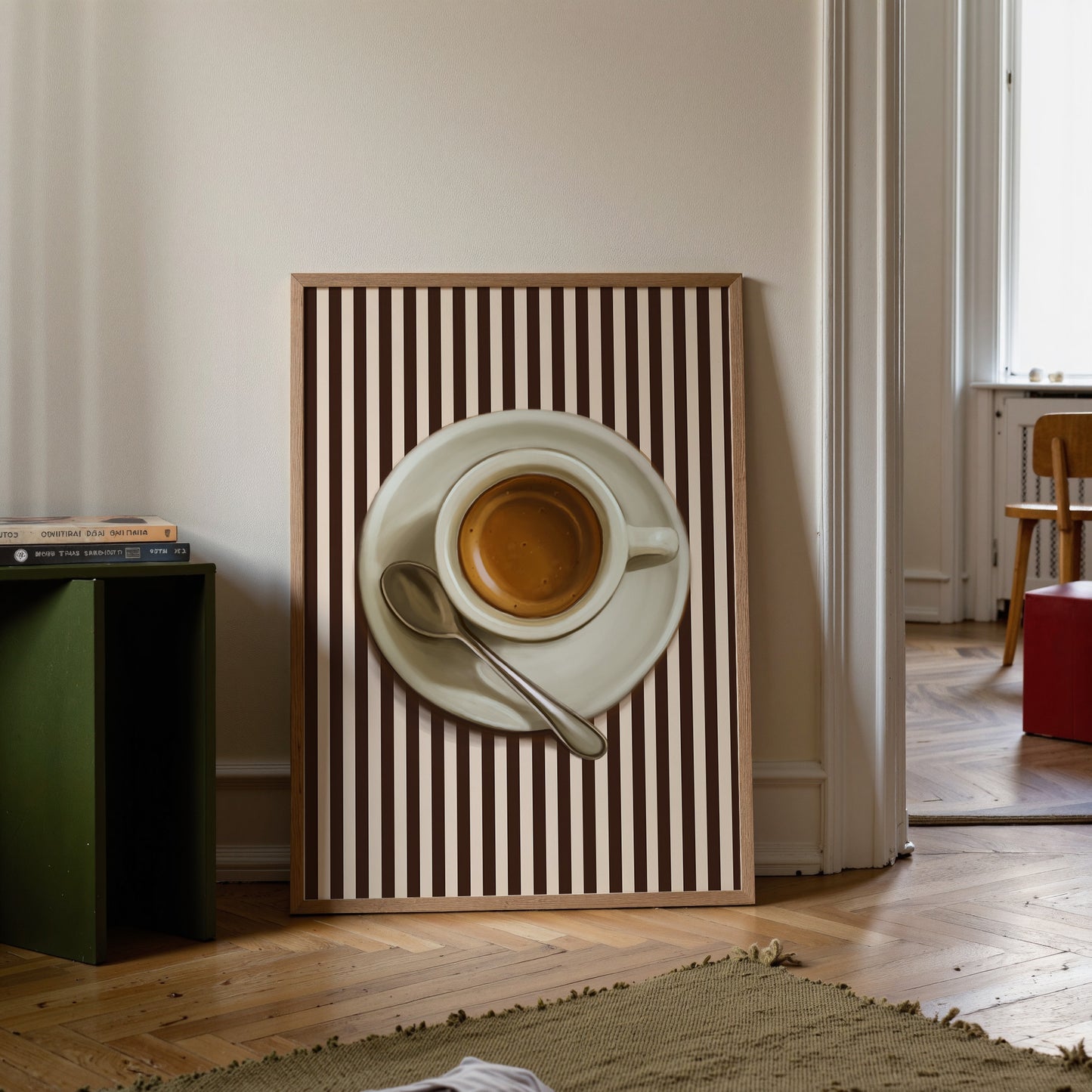 Espresso Mug | Striped Coffee Print | UNFRAMED