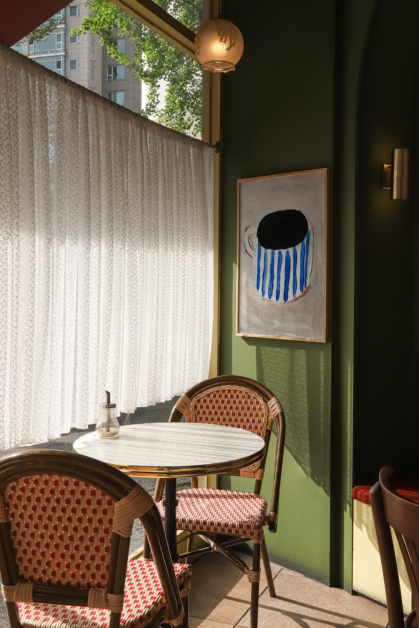 Blue Stripes Mug | Hand Painted Coffee Print | UNFRAMED