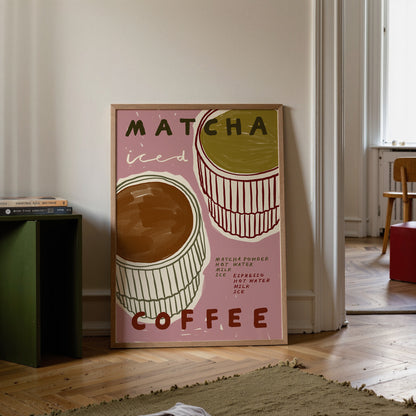 Iced Matcha or Iced Coffee | Matcha Print | UNFRAMED