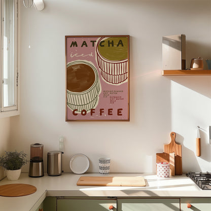 Iced Matcha or Iced Coffee | Matcha Print | UNFRAMED