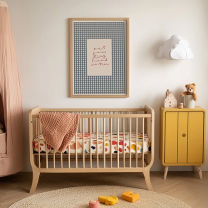 Put Your Tiny Hand In Mine | Gingham Nursery Print | UNFRAMED