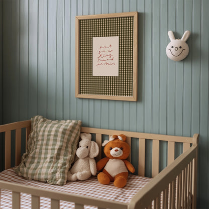 Put Your Tiny Hand In Mine | Gingham Nursery Print | UNFRAMED