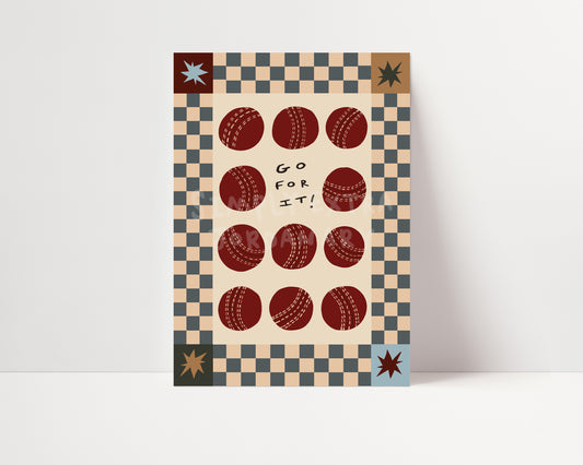 Go For It! | Cricket Print | UNFRAMED
