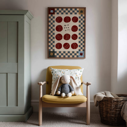 Go For It! | Cricket Print | UNFRAMED