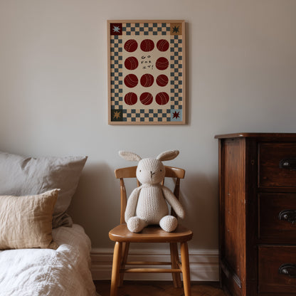 Go For It! | Cricket Print | UNFRAMED