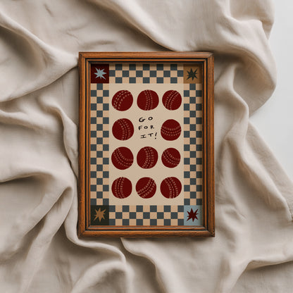 Go For It! | Cricket Print | UNFRAMED