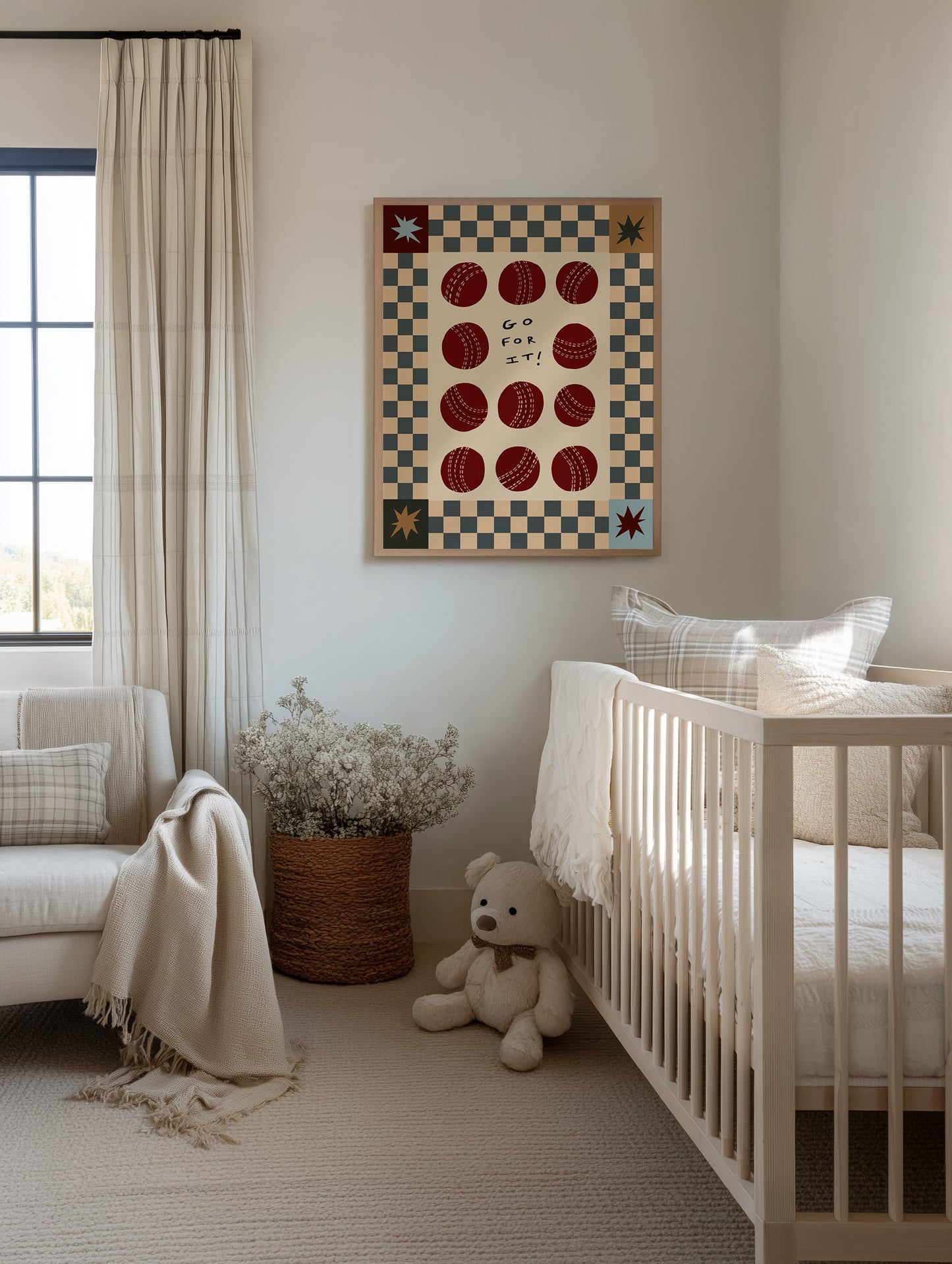 Go For It! | Cricket Print | UNFRAMED