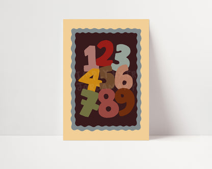 One To Nine | Nursery Numbers Print | UNFRAMED
