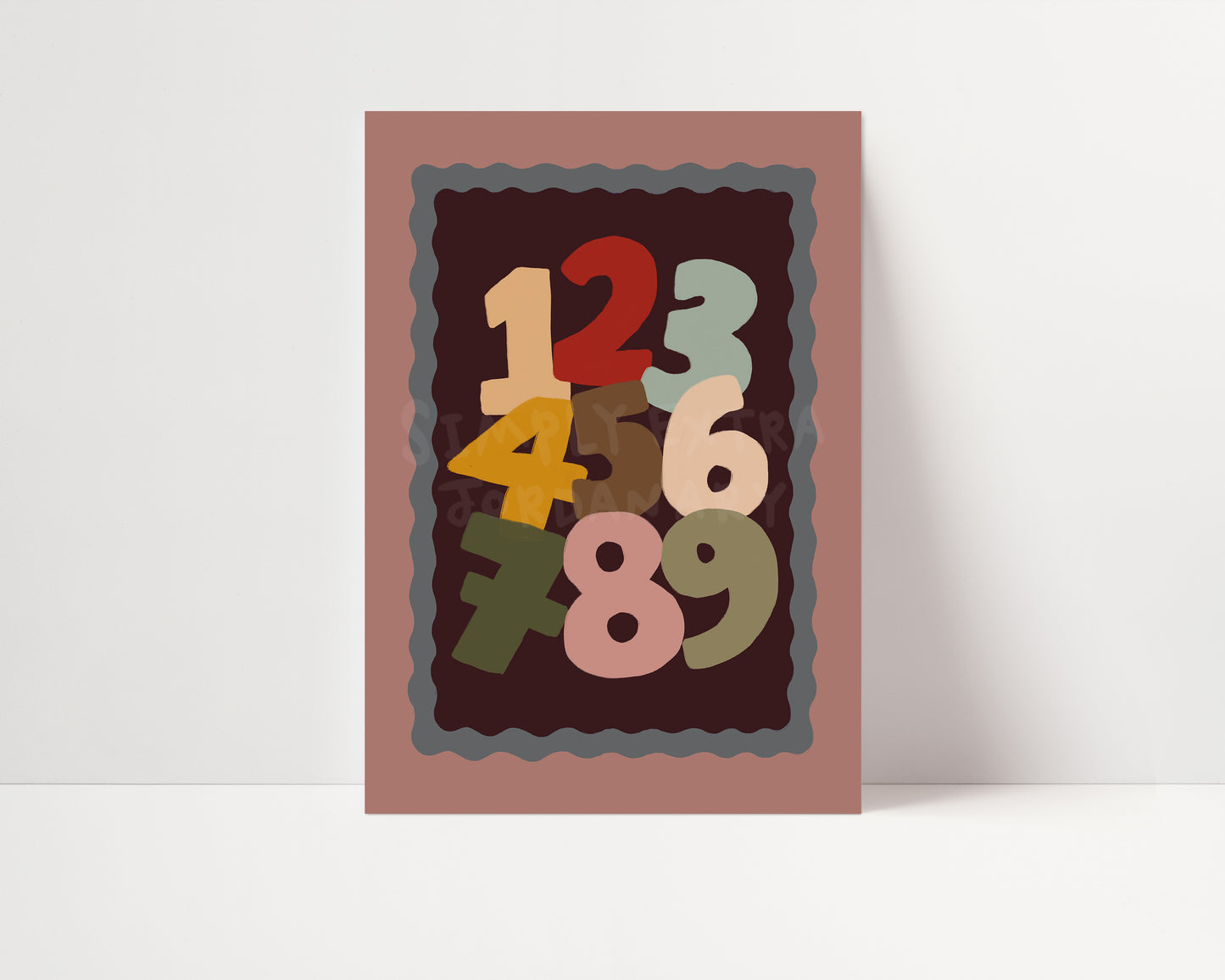 One To Nine | Nursery Numbers Print | UNFRAMED