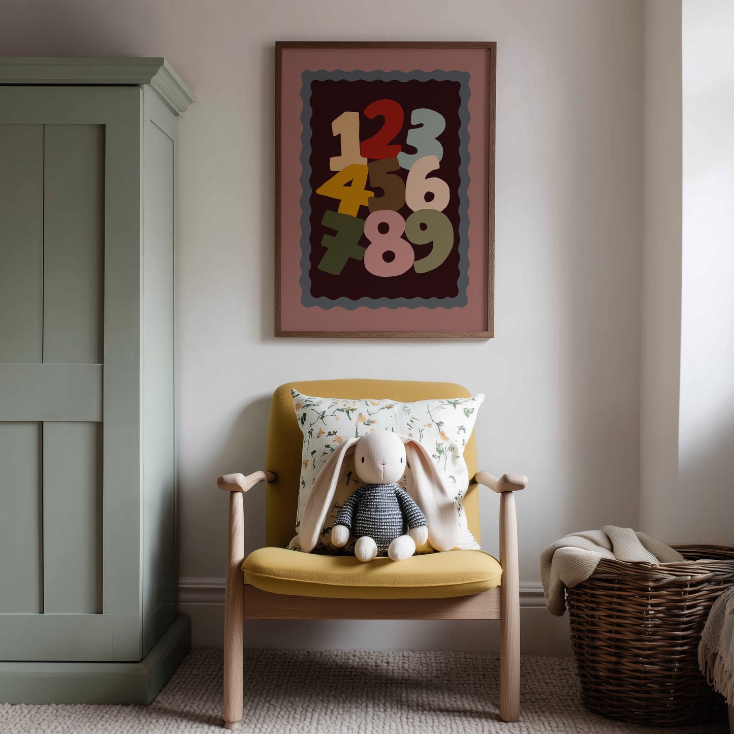 One To Nine | Nursery Numbers Print | UNFRAMED