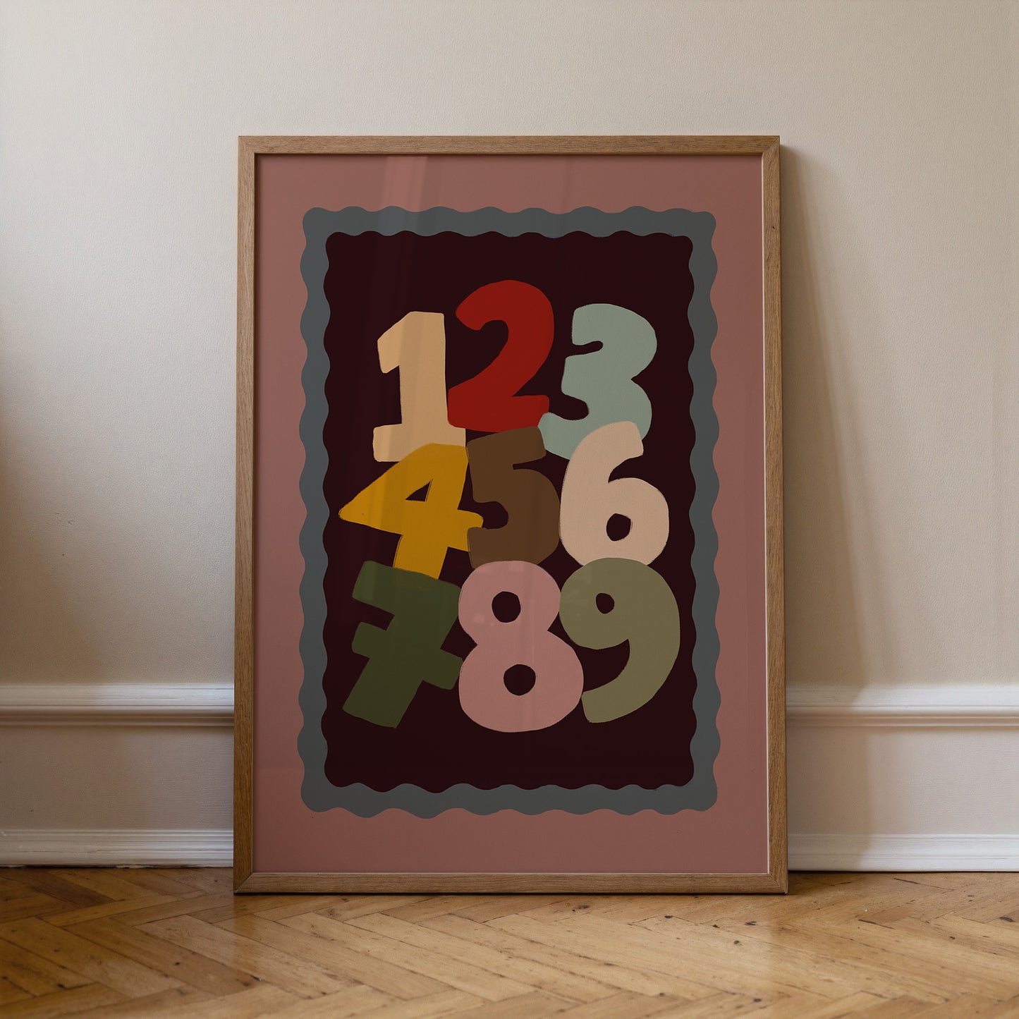One To Nine | Nursery Numbers Print | UNFRAMED