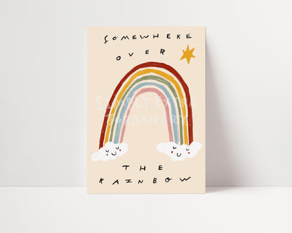 Somewhere Over The Rainbow | Nursery Print | UNFRAMED