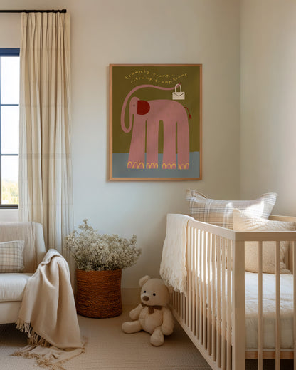 Nellie The Elephant | Nursery Print | UNFRAMED