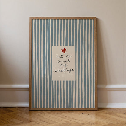 Let Me Count My Blessings | Striped Print | UNFRAMED