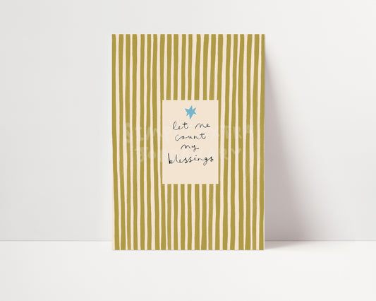 Let Me Count My Blessings | Striped Print | UNFRAMED