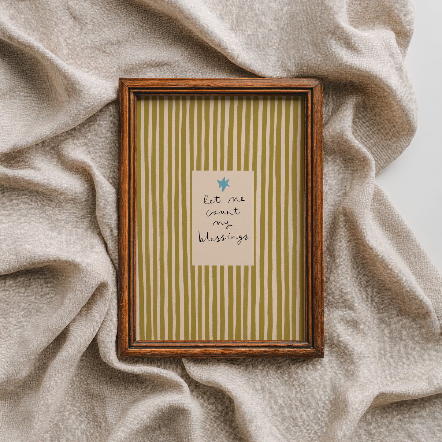 Let Me Count My Blessings | Striped Print | UNFRAMED