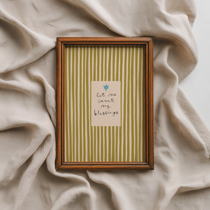 Let Me Count My Blessings | Striped Print | UNFRAMED