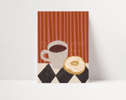 Coffee & Doughnuts | Coffee Print | UNFRAMED