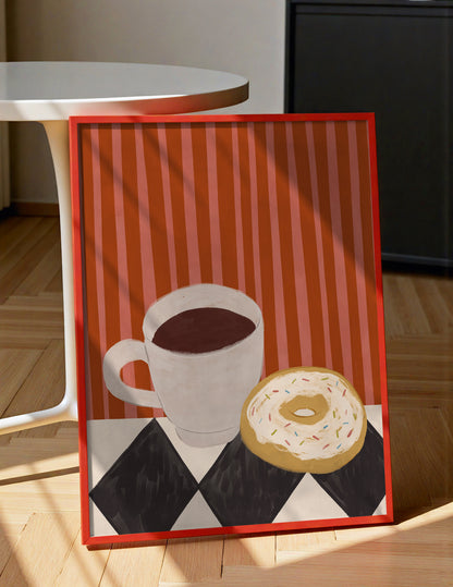 Coffee & Doughnuts | Coffee Print | UNFRAMED