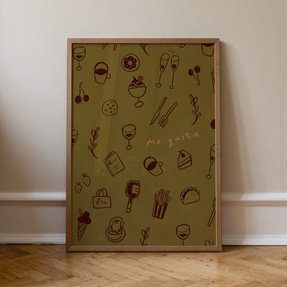 Me Gusta | Foodie Poster | UNFRAMED