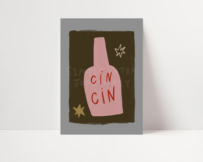 Cin Cin | Wine Print | UNFRAMED