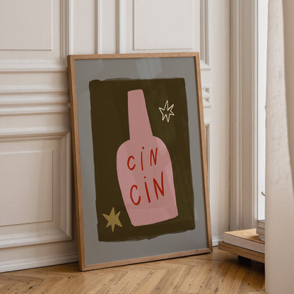 Cin Cin | Wine Print | UNFRAMED