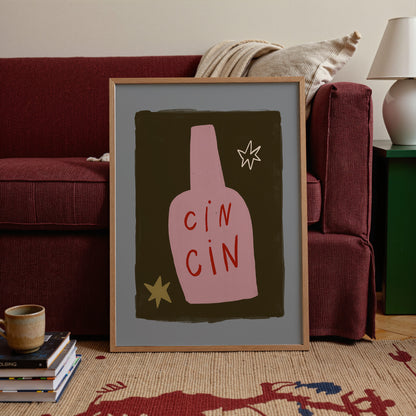 Cin Cin | Wine Print | UNFRAMED