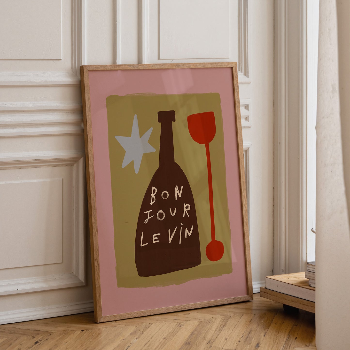 Bonjour Le Vin | Wine Print | UNFRAMED